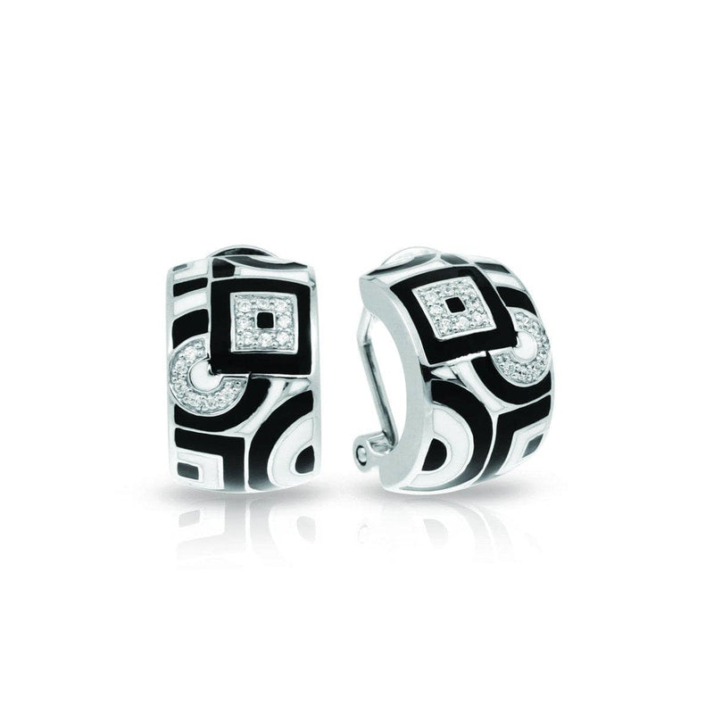 Geometrica Black & White Earrings-Belle Etoile-Renee Taylor Gallery
