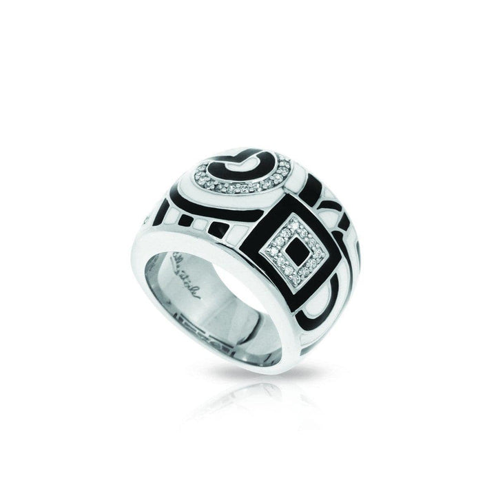 Geometrica Black & White Ring-Belle Etoile-Renee Taylor Gallery