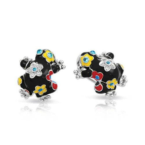 Lucky Frog Black Earrings-Belle Etoile-Renee Taylor Gallery