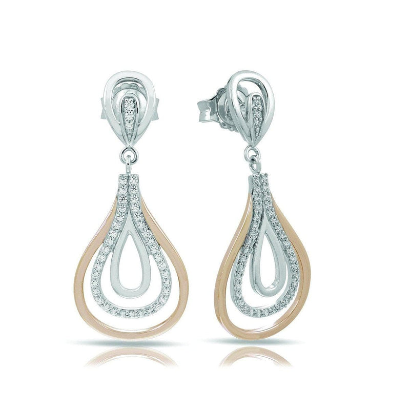 Onda Silver and Rose Earrings-Belle Etoile-Renee Taylor Gallery
