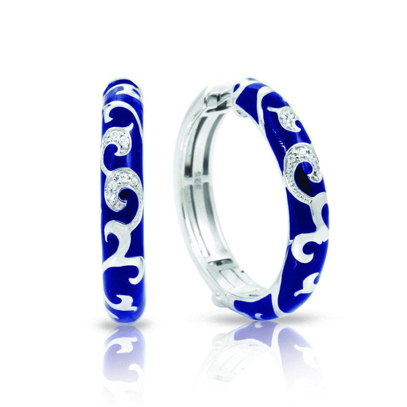 Royale Hoops Blue Earrings-Belle Etoile-Renee Taylor Gallery