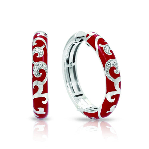 Royale Hoops Red Earrings-Belle Etoile-Renee Taylor Gallery