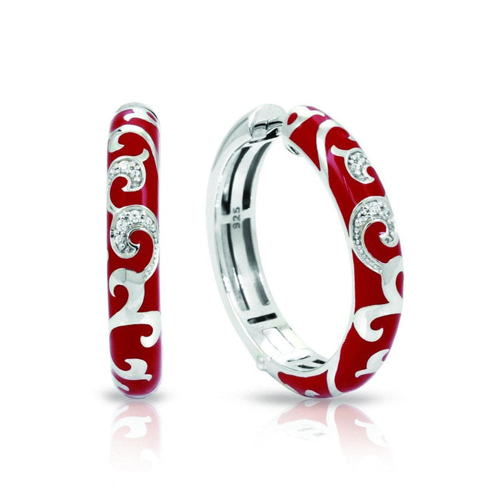 Royale Hoops Red Earrings-Belle Etoile-Renee Taylor Gallery