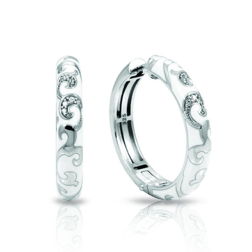 Royale Hoops White Earrings-Belle Etoile-Renee Taylor Gallery