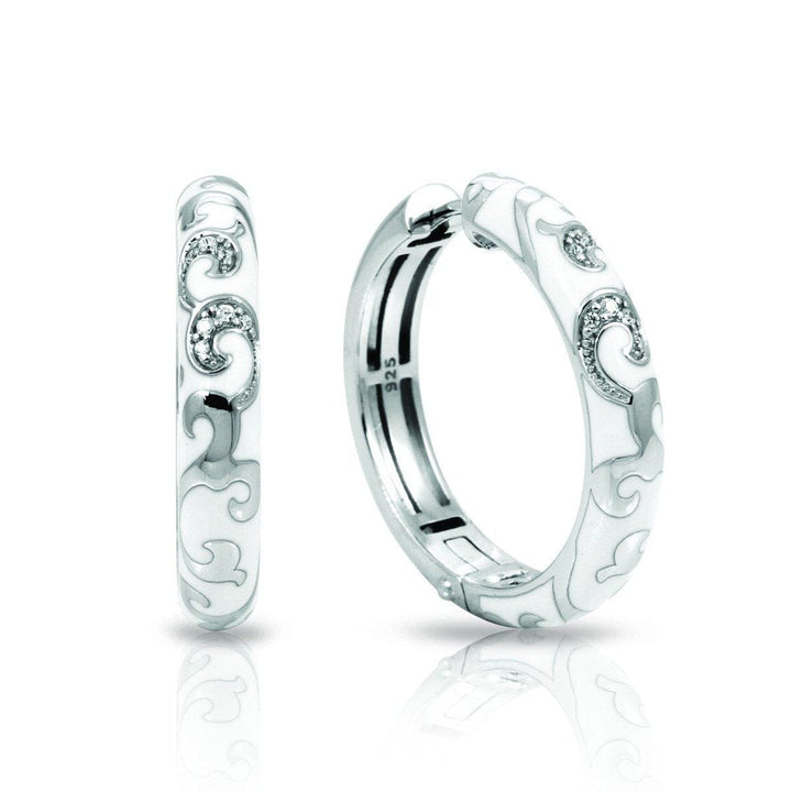 Royale Hoops White Earrings-Belle Etoile-Renee Taylor Gallery