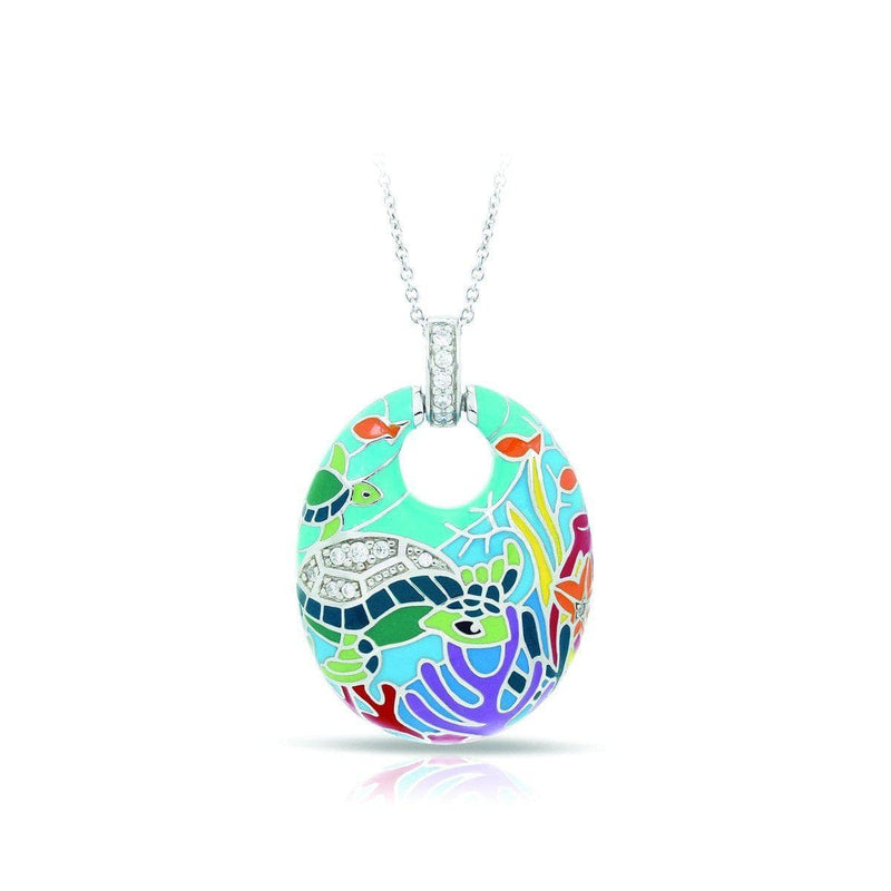 Sea Turtle Aqua Pendant-Belle Etoile-Renee Taylor Gallery