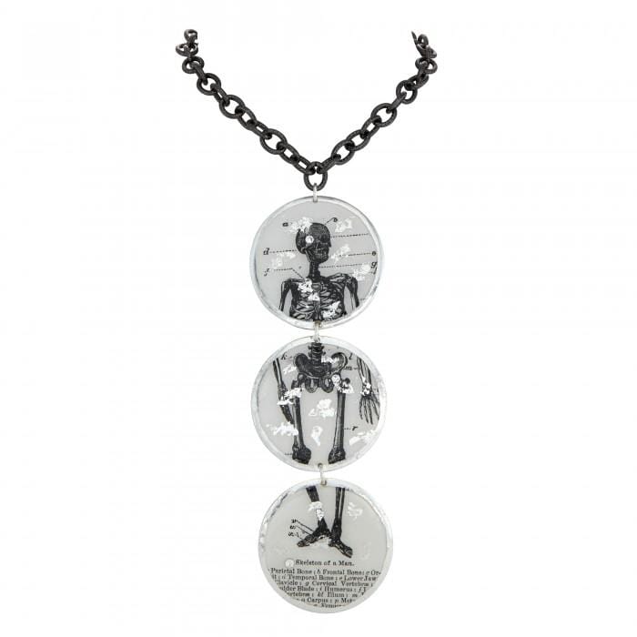 Skeleton Silver 3 Part Necklace - CA204-S-Evocateur-Renee Taylor Gallery