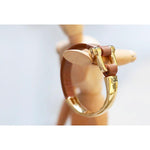 Gold Plated Leather Bracelet - B0029 ORC-CXC-Renee Taylor Gallery