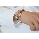 Sterling Silver Plated Leather Bracelet - B0058 MCA-CXC-Renee Taylor Gallery