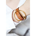 Gold Plated Leather Bracelet - B0068 ORC00-CXC-Renee Taylor Gallery