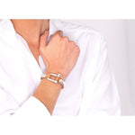 Sterling Silver Plated Leather Bracelet - B0091 MCA-CXC-Renee Taylor Gallery