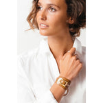 Gold Plated Leather Bracelet - B0104 ORC-CXC-Renee Taylor Gallery
