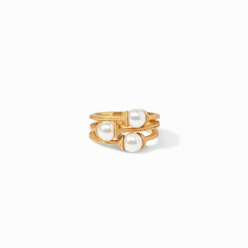 Calypso Gold Pearl Stacking (Set of 3) Ring - R152GPL-Julie Vos-Renee Taylor Gallery