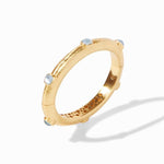 Catalina Hinge Gold Iridescent Chalcedony Blue Bangle - BG185GICA-Julie Vos-Renee Taylor Gallery