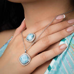 Clarity Cushion Necklace - Nclar01-00-Marahlago Larimar-Renee Taylor Gallery