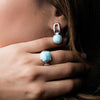 Del Mar Earrings - Edelm00-00-Marahlago Larimar-Renee Taylor Gallery