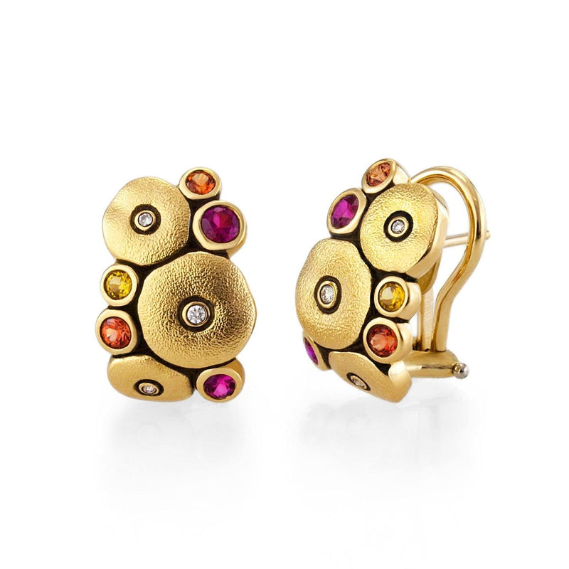 18K Orchard Ruby Sapphire & Diamond Earrings - E-100S(FIRE)-Alex Sepkus-Renee Taylor Gallery