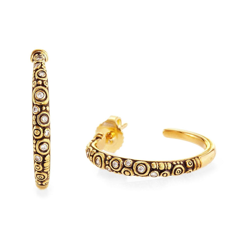 18K Diamond Hoop Earrings - E-111-Alex Sepkus-Renee Taylor Gallery