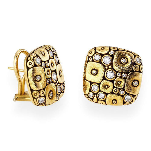 18K Soft Mosaic Diamond Earrings - E-115D-Alex Sepkus-Renee Taylor Gallery