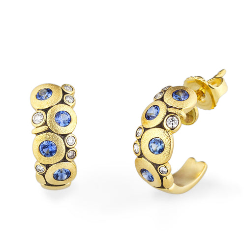 18K Candy Sapphire & Diamond Earrings - E-122S-Alex Sepkus-Renee Taylor Gallery