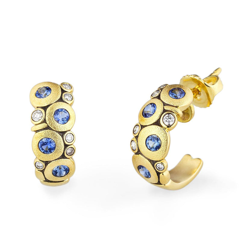 18K Candy Sapphire & Diamond Earrings - E-122S-Alex Sepkus-Renee Taylor Gallery