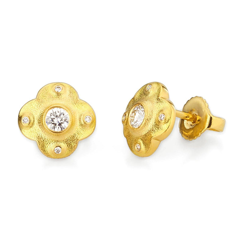 18K Floral Diamond Stud Earring - E-217D-Alex Sepkus-Renee Taylor Gallery