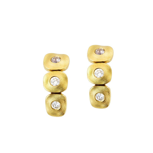 18K "Dancing Squares" Diamond Earrings - E-231D-Alex Sepkus-Renee Taylor Gallery