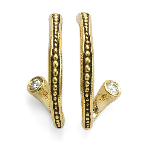 18K Twist Hoop Diamond Earrings - E-27D-Alex Sepkus-Renee Taylor Gallery