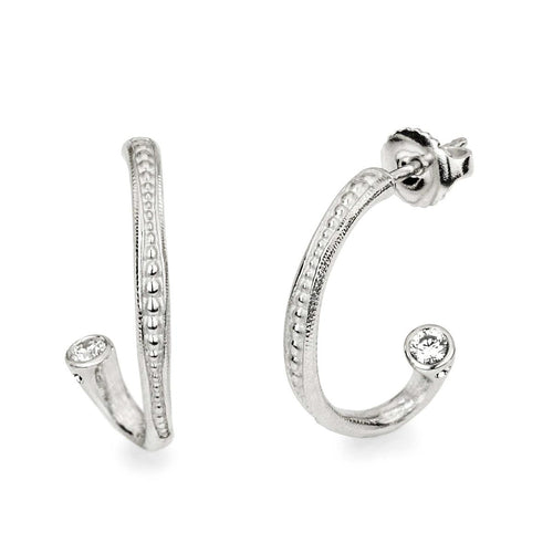 Platinum Twist Hoop Diamond Earrings - E-27PD-Alex Sepkus-Renee Taylor Gallery