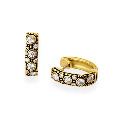 18K "Oval Hoop" Diamond Earrings - E-62D-Alex Sepkus-Renee Taylor Gallery