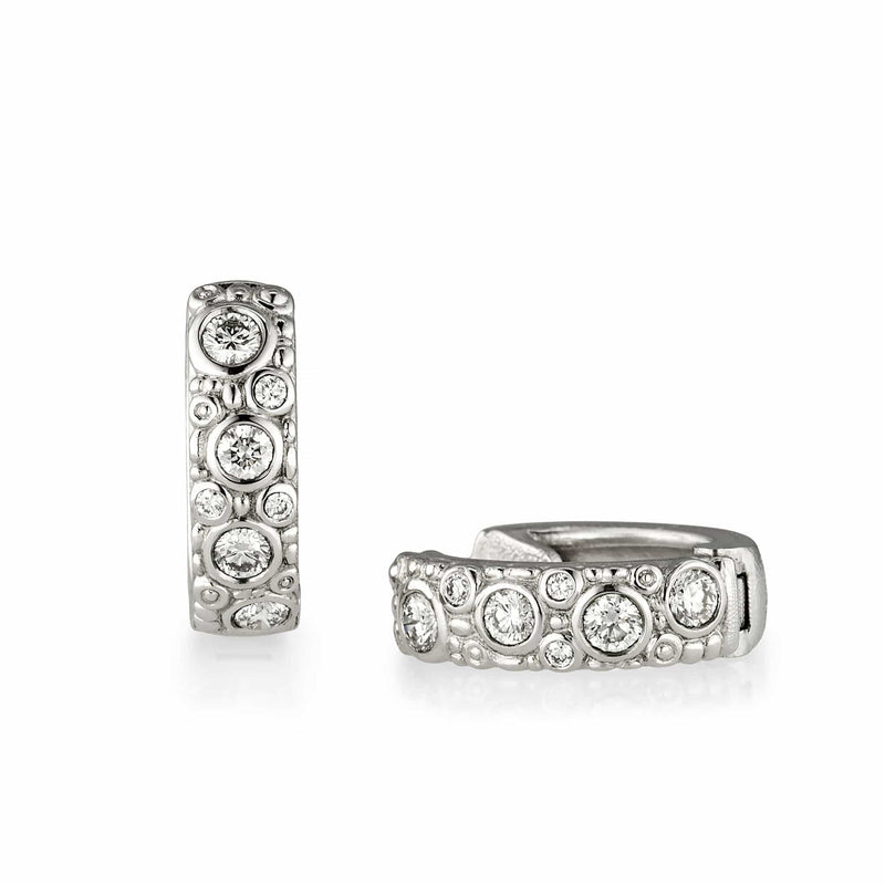Platinum Oval Hoop Diamond Earrings - E-62PD-Alex Sepkus-Renee Taylor Gallery
