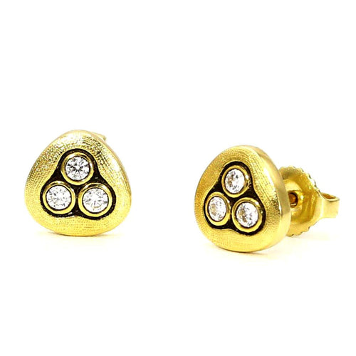 18K Swirling Water Diamond Stud Earrings - E-75D-Alex Sepkus-Renee Taylor Gallery