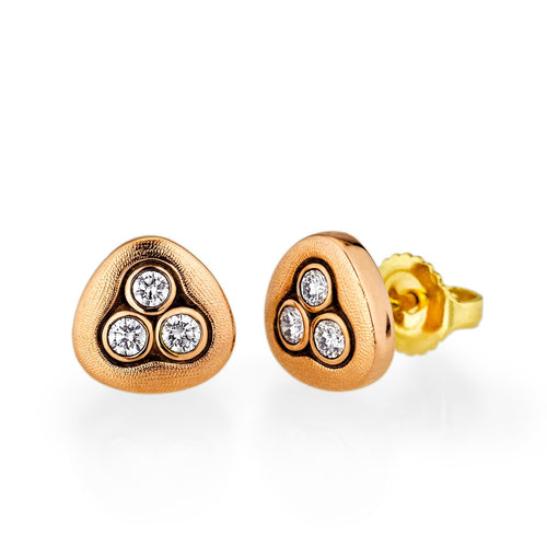 18K Rose Gold Swirling Water Diamond Stud Earrings - E-75RD-Alex Sepkus-Renee Taylor Gallery