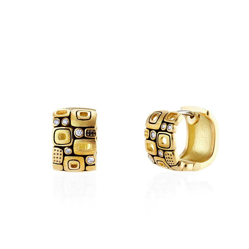 18K Little Windows Diamond Huggie Earrings - E-83-Alex Sepkus-Renee Taylor Gallery