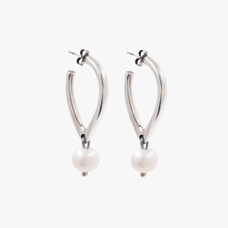 Sterling Silver Plated Pearl Earrings - E0057 MTP-CXC-Renee Taylor Gallery