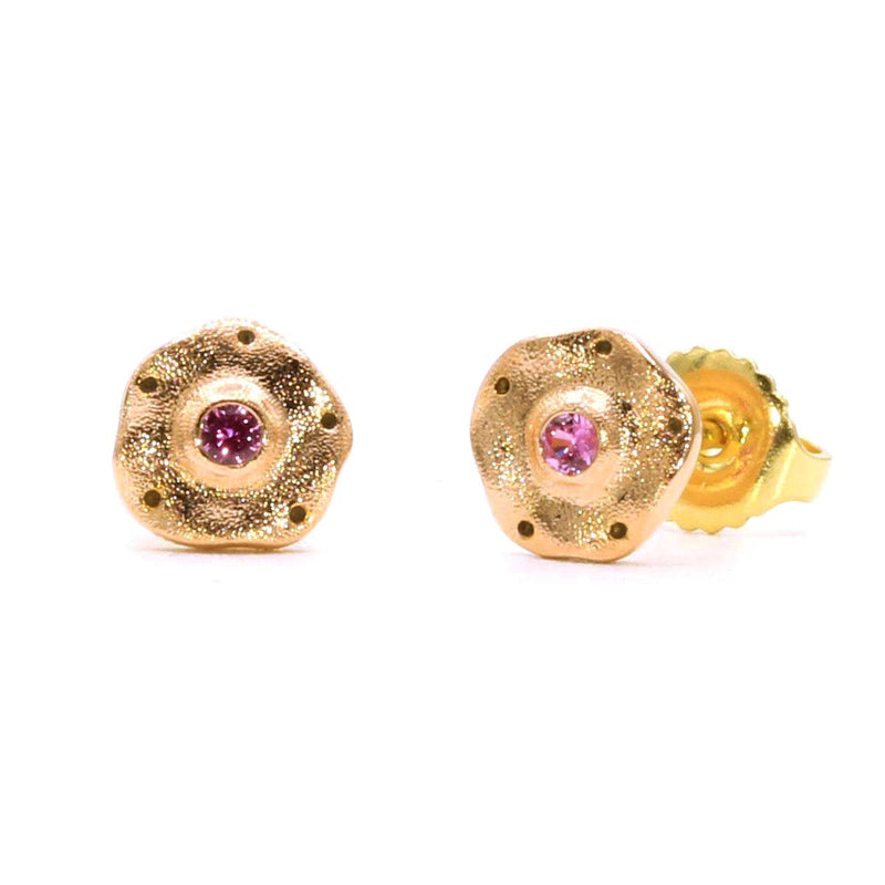 18K Flora Pink Sapphire Stud Earrings - ES-2RS-Alex Sepkus-Renee Taylor Gallery