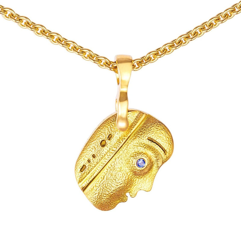 18K Till We Have Faces Sapphire & Diamond Pendant & Chain - M-130S-Alex Sepkus-Renee Taylor Gallery