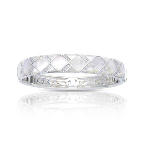 Echelon White Mother-of-Pearl Bangle-Belle Etoile-Renee Taylor Gallery