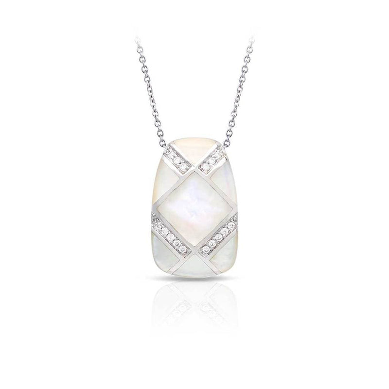 Echelon White Mother-of-Pearl Pendant-Belle Etoile-Renee Taylor Gallery