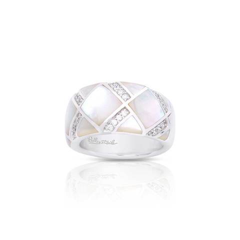 Echelon White Mother-of-Pearl Ring-Belle Etoile-Renee Taylor Gallery