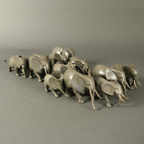 "Large Elephant Herd" (x18)-Loet Vanderveen-Renee Taylor Gallery
