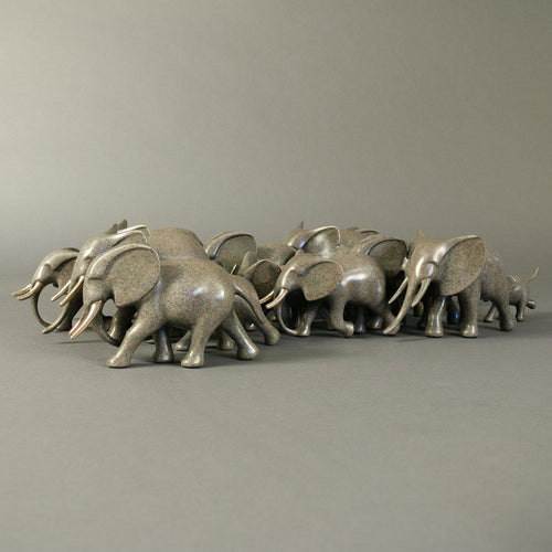 "Large Elephant Herd" (x18)-Loet Vanderveen-Renee Taylor Gallery