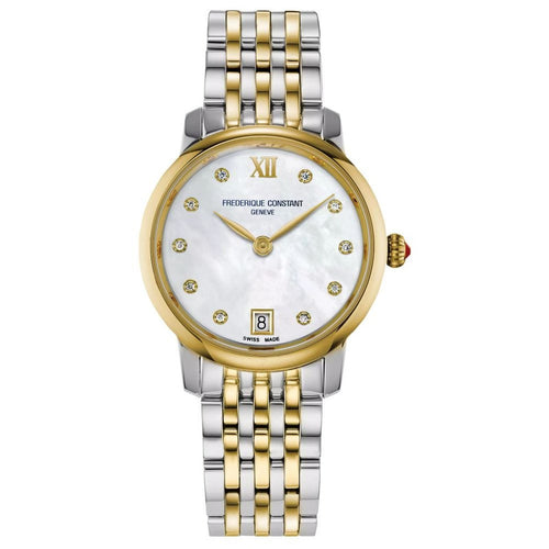 Slimline Ladies Quartz - Stainless Steel/Yellow Gold-Frederique Constant-Renee Taylor Gallery