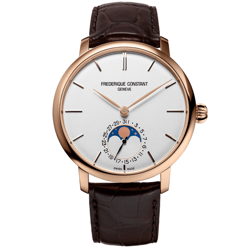 Slimline Moon Phase Automatic Watch - Brown-Frederique Constant-Renee Taylor Gallery