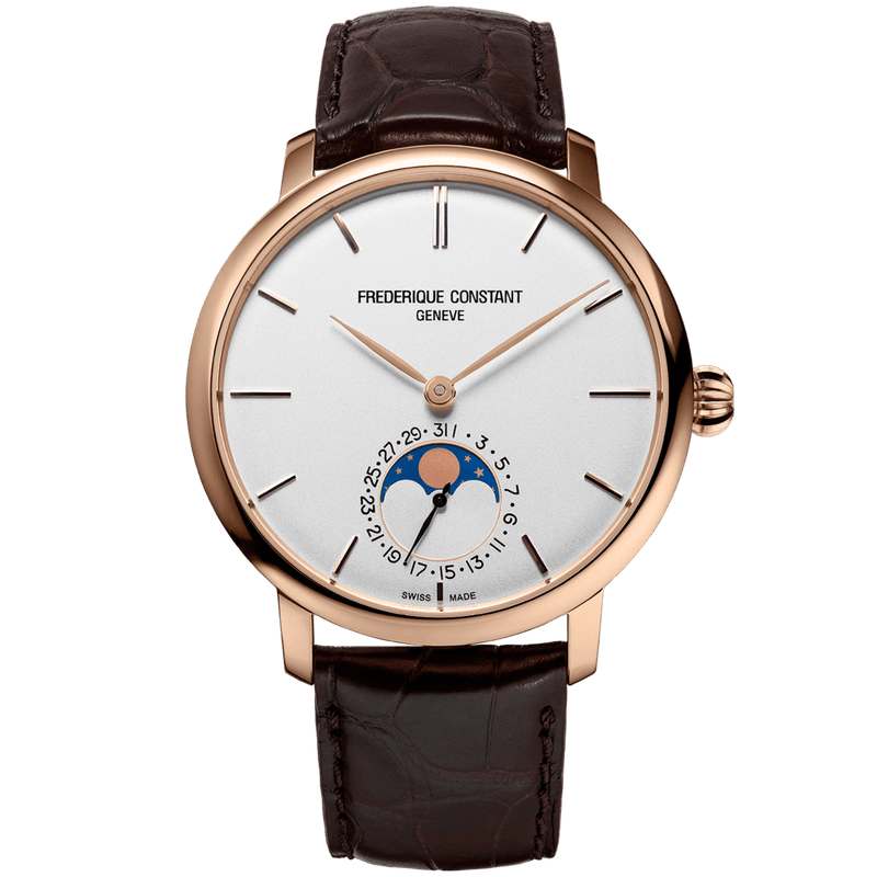 Slimline Moon Phase Automatic Watch - Brown-Frederique Constant-Renee Taylor Gallery
