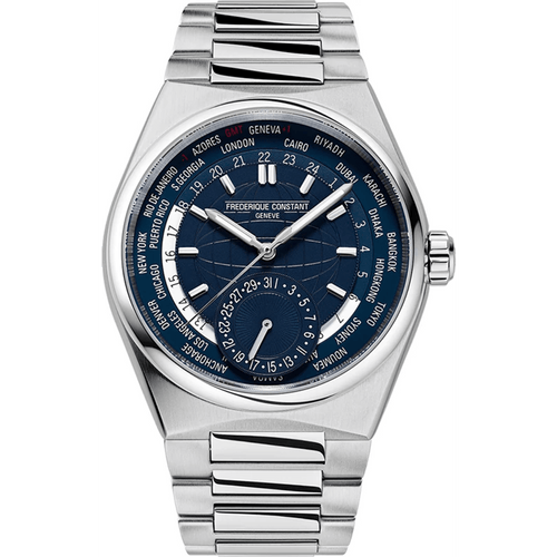 Highlife World Timer Automatic Watch - Blue-Frederique Constant-Renee Taylor Gallery