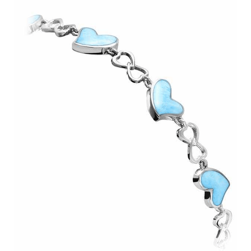 Floating Heart Bracelet - Bfloa00-00-Marahlago Larimar-Renee Taylor Gallery