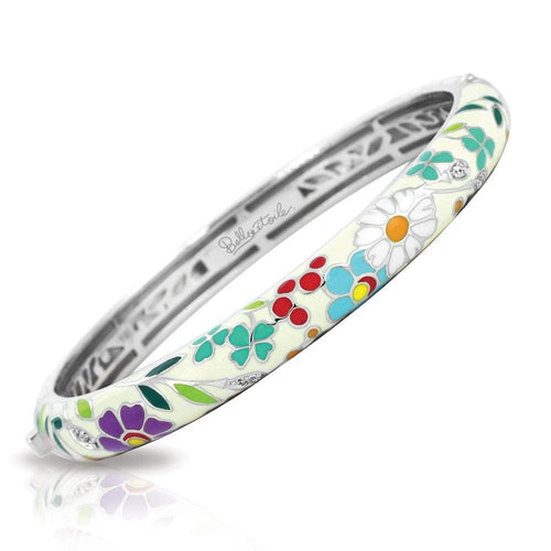 Flower Garden White Bangle-Belle Etoile-Renee Taylor Gallery