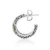 18K Yellow Gold Sterling Silver Signature Scroll Hoop Earring - GEU6690-PSY46-Lois Hill-Renee Taylor Gallery