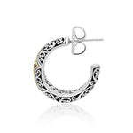 18K Yellow Gold Sterling Silver Signature Scroll Hoop Earring - GEU6690-PSY46-Lois Hill-Renee Taylor Gallery